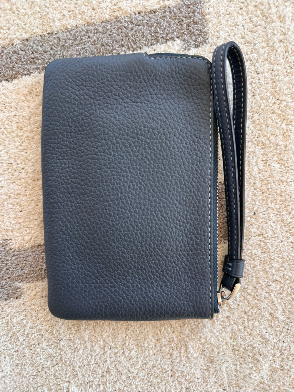 Coach Black Leather Wristlet with Red Script Logo - Picture 3 of 7